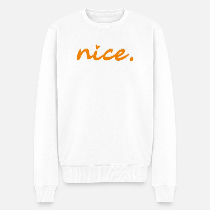 nice (orange mit hellem Schatten) - Männer Premium Bio Pullover - Weiß