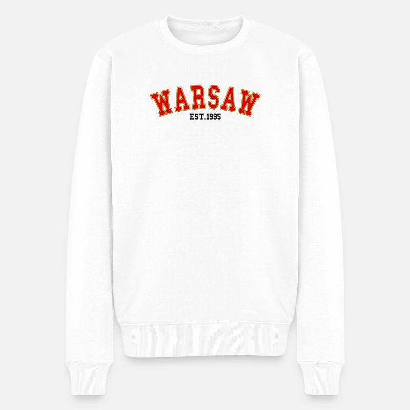 Warsaw_Est_1995 - Pull Premium bio Homme - blanc