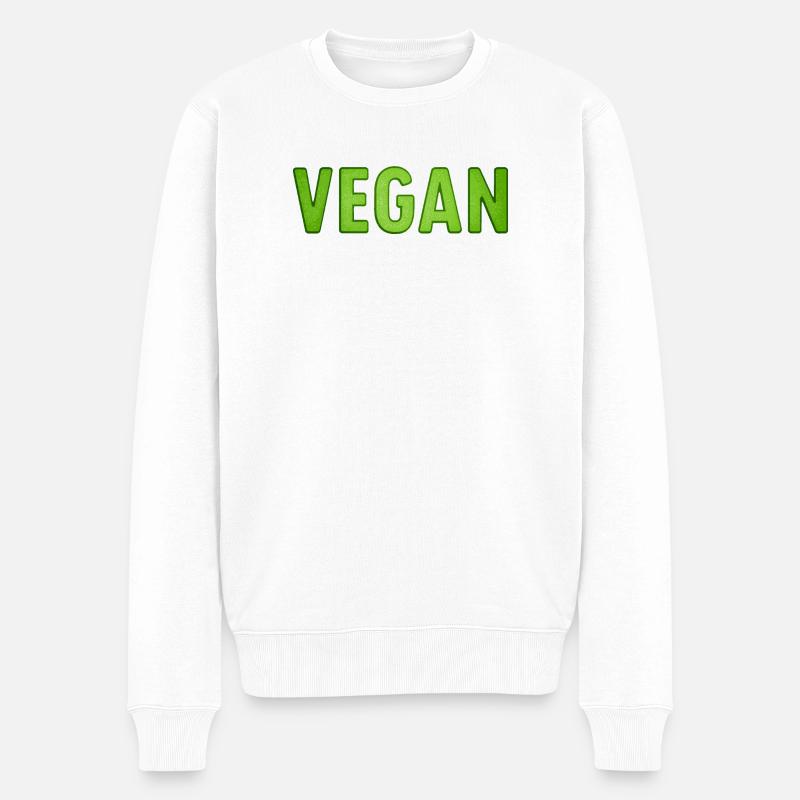 vegan - Männer Premium Bio Pullover - Weiß
