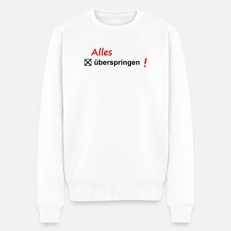 Ueberspringen - Männer Premium Bio Pullover - Weiß