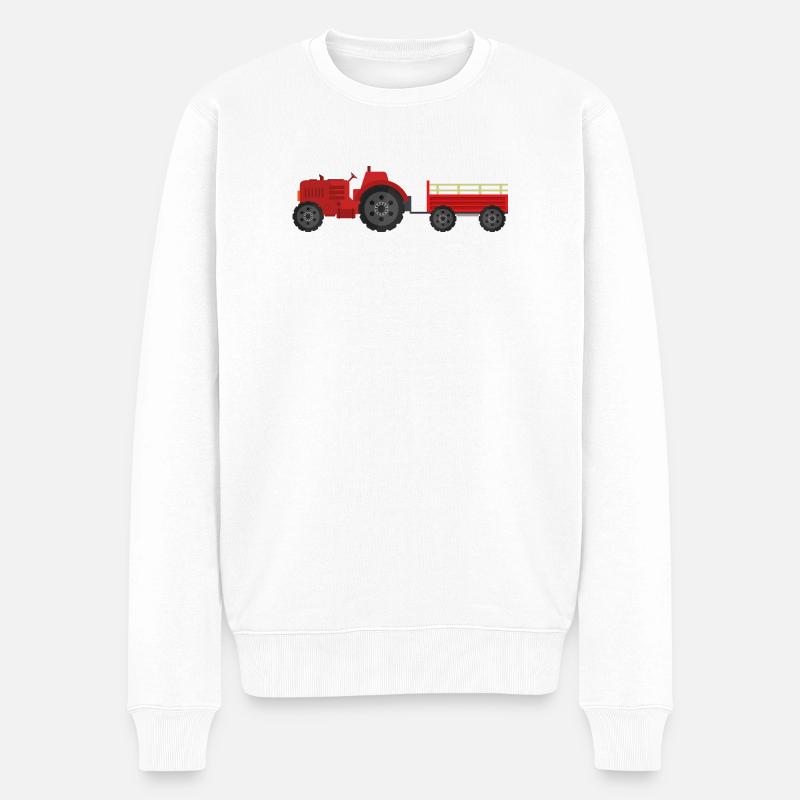 Landtraktor - Männer Premium Bio Pullover - Weiß