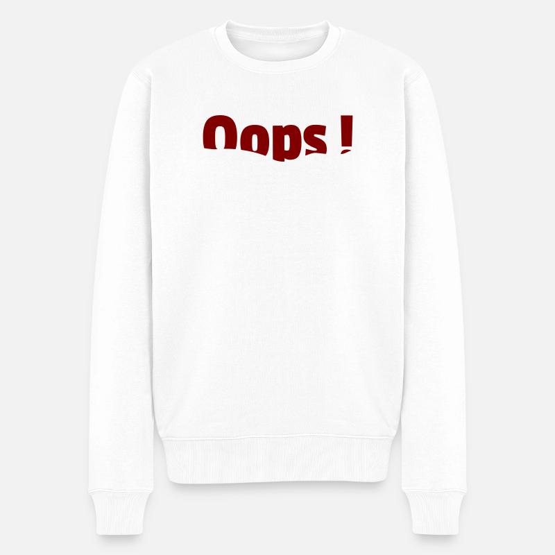 Oops Wasser - Männer Premium Bio Pullover - Weiß