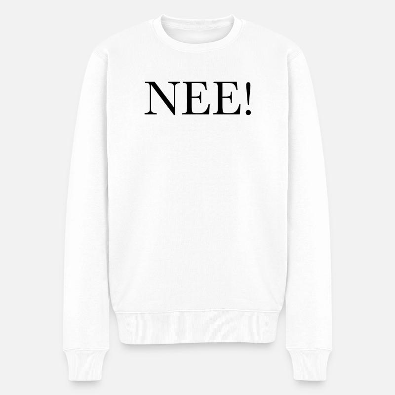 NEE! - Männer Premium Bio Pullover - Weiß
