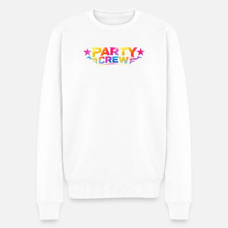 Party crew - Männer Premium Bio Pullover - Weiß