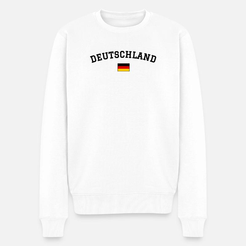 Deutschland Flaggenminimal - Männer Premium Bio Pullover - Weiß