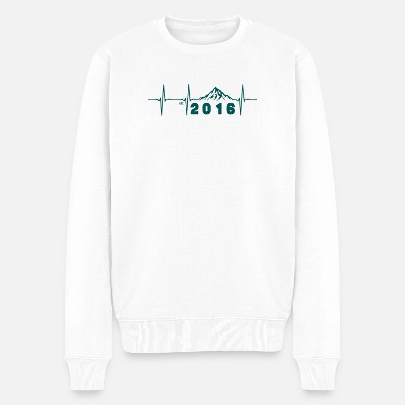 Sunset Retro 10-jähriges Jubiläum 2016 - Männer Premium Bio Pullover - Weiß