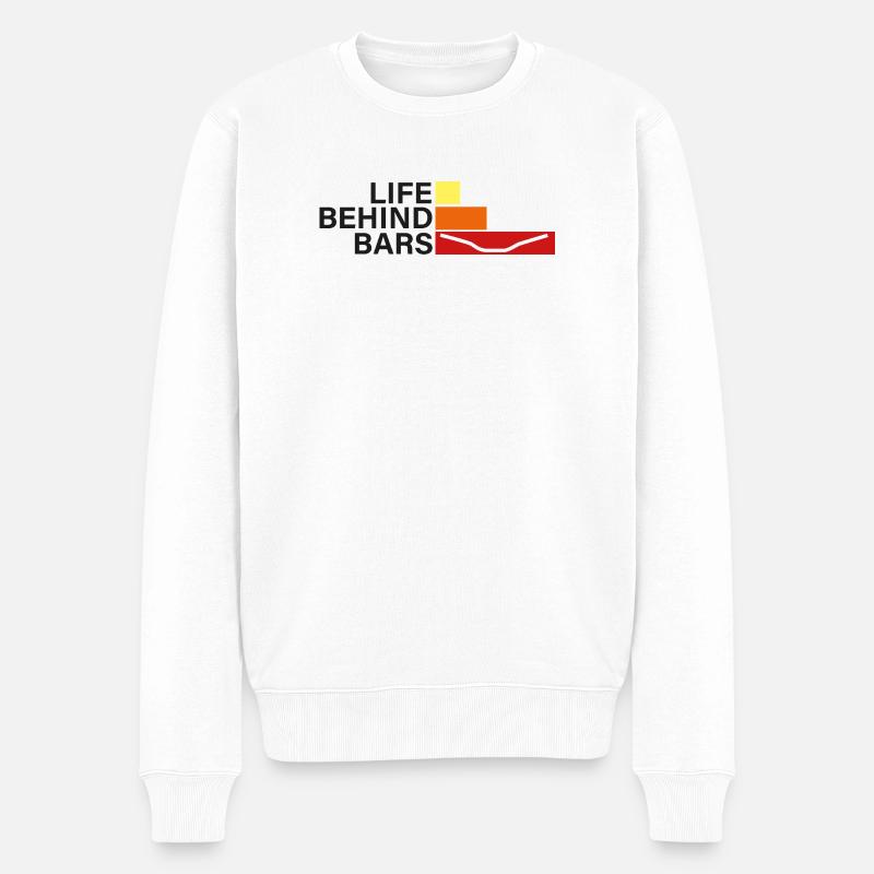 LEBEN HINTER GITTERN Leben hinter Hanteln - Männer Premium Bio Pullover - Weiß