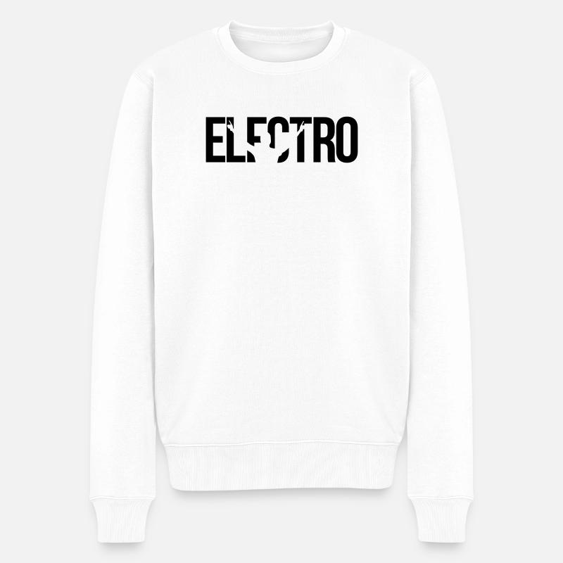 elektro - Männer Premium Bio Pullover - Weiß