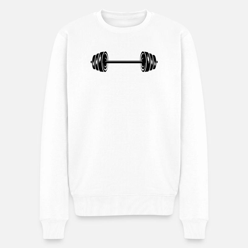 Poids haltères disques haltères haltères - Pull Premium bio Homme - blanc