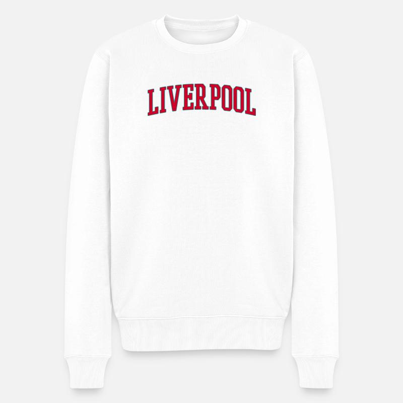 Conception des lettrages universitaires de Liverpool - Pull Premium bio Homme - blanc