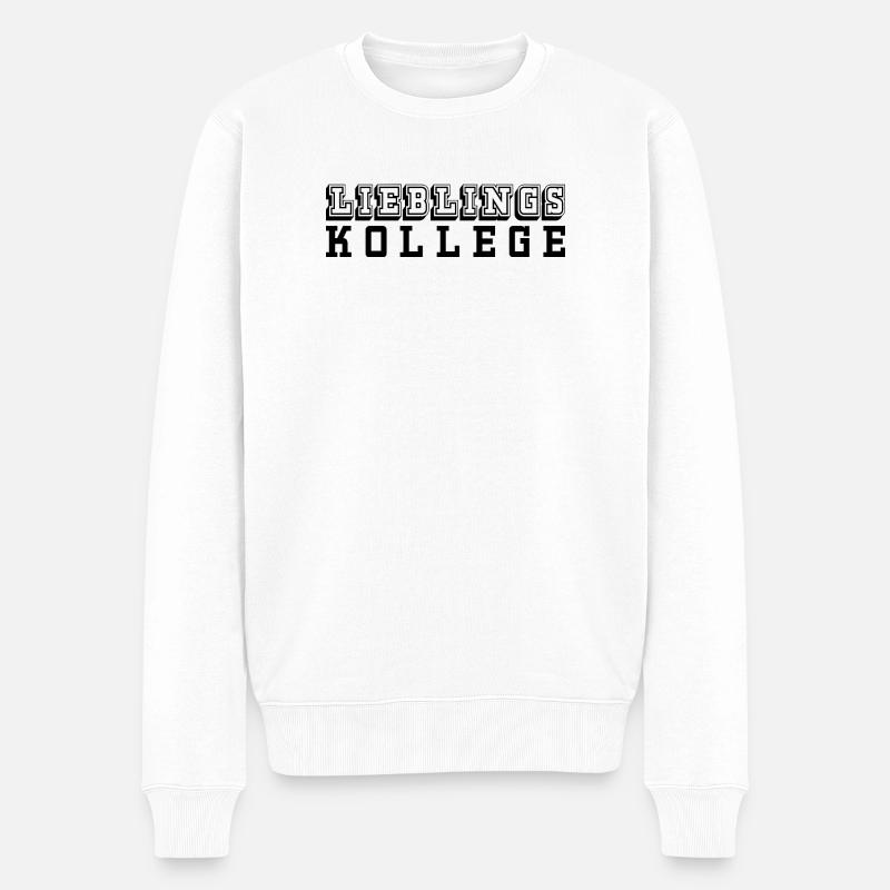 Lieblingskollege Tshirt black - Männer Premium Bio Pullover - Weiß