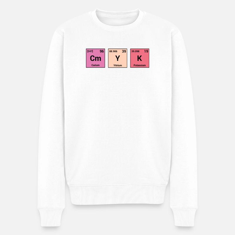 CMYK in periodischen Elementen - Männer Premium Bio Pullover - Weiß