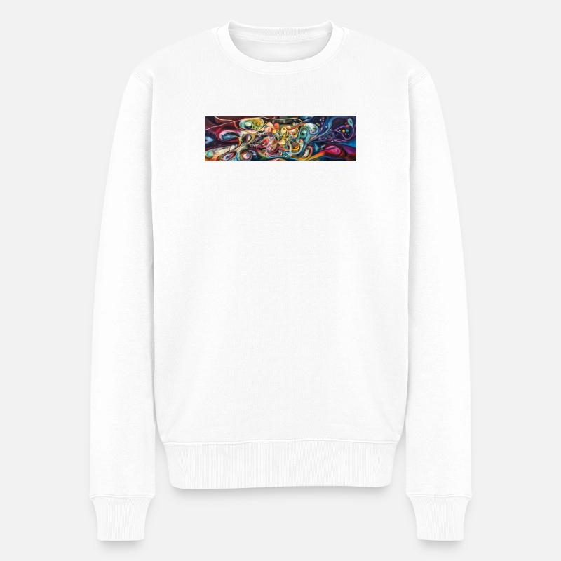 Kosmischer Wirbel Abstrakter Nebel - Männer Premium Bio Pullover - Weiß