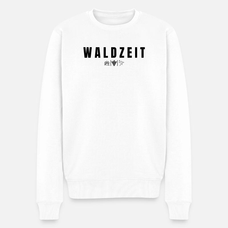 Waldzeit - Männer Premium Bio Pullover - Weiß