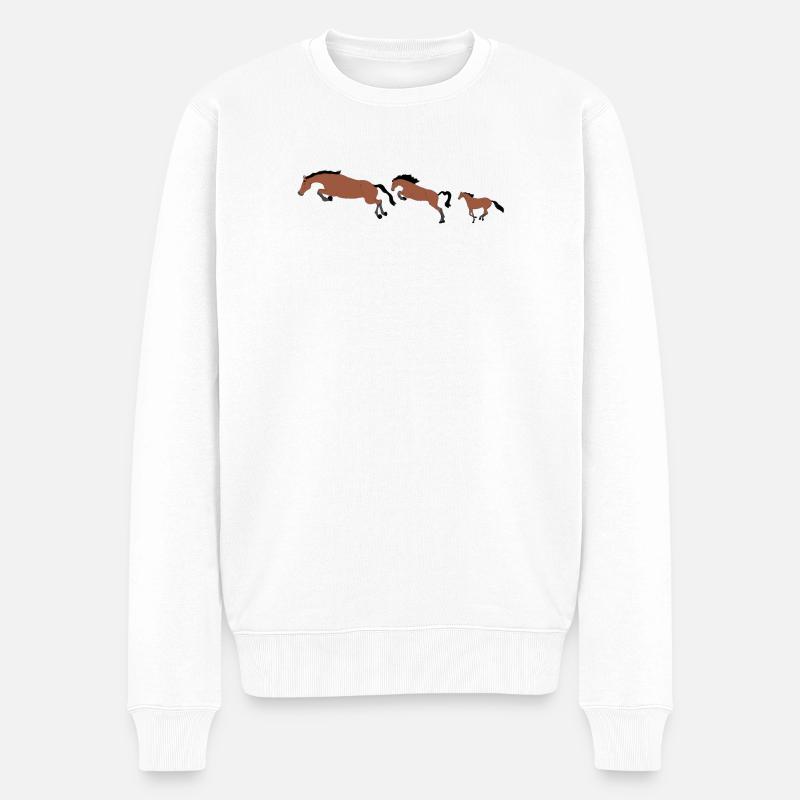 Série de Chevaux en Mouvement - Pull Premium bio Homme - blanc