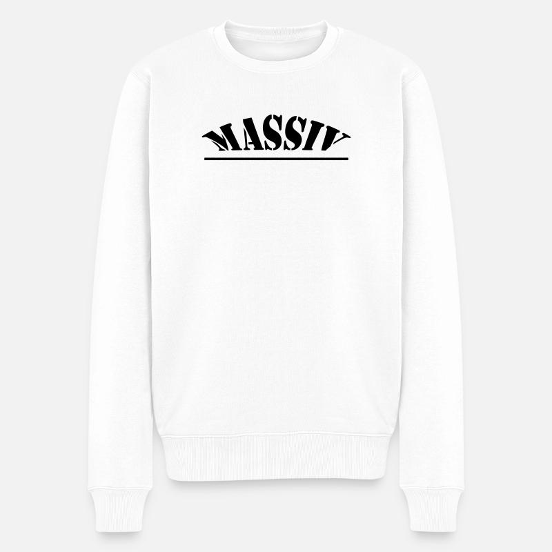 MASSIV - Männer Premium Bio Pullover - Weiß