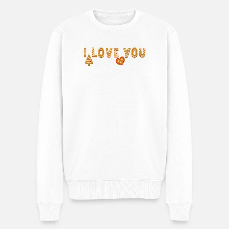  I Love You  - Männer Premium Bio Pullover - Weiß