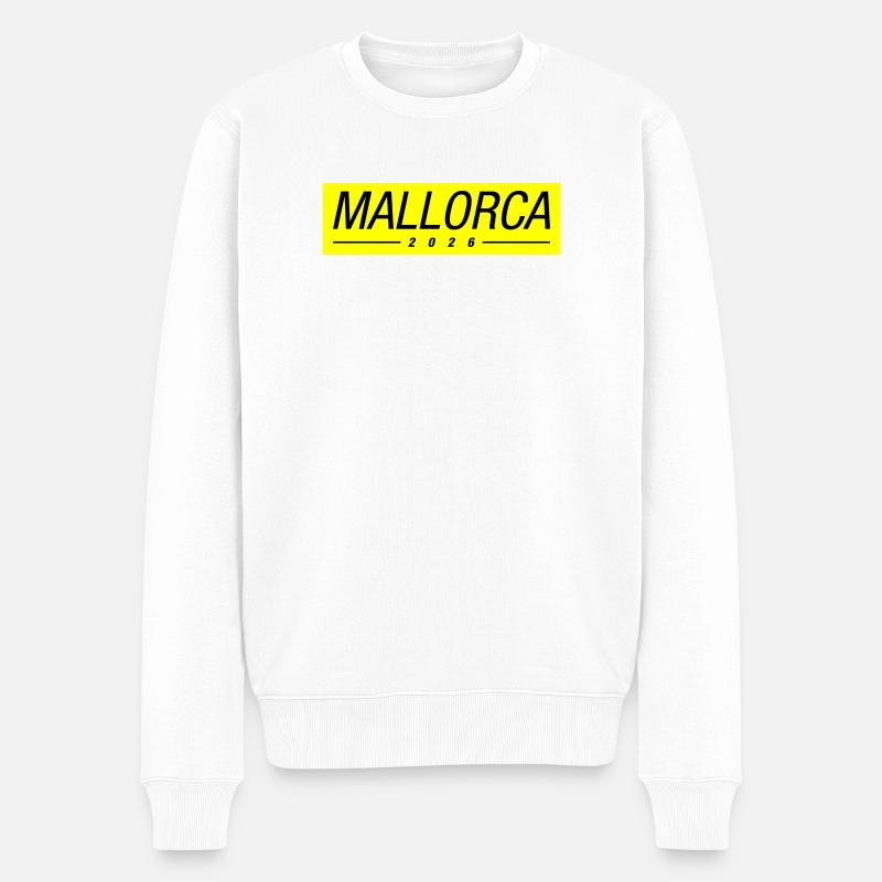 Mallorca 2026 Malle Urlaub - Männer Premium Bio Pullover - Weiß