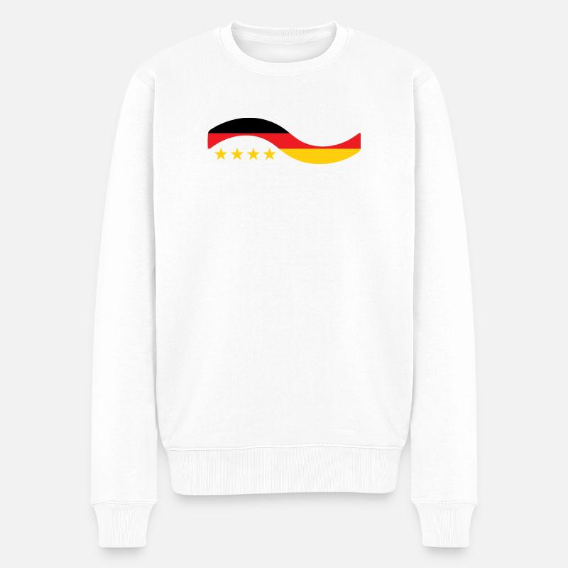 Deutsche Flagge – Deutschland - Männer Premium Bio Pullover - Weiß