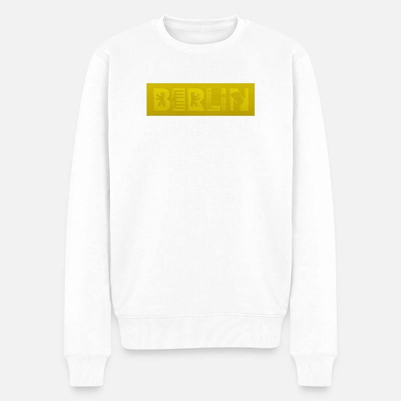 Berlin Brandenburger Tor Fernsehturm Nofretete - Männer Premium Bio Pullover - Weiß