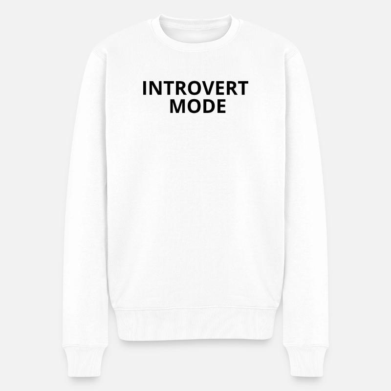 INTROVERT MODE – Minimal Unisex Apparel - Pull Premium bio Homme - blanc