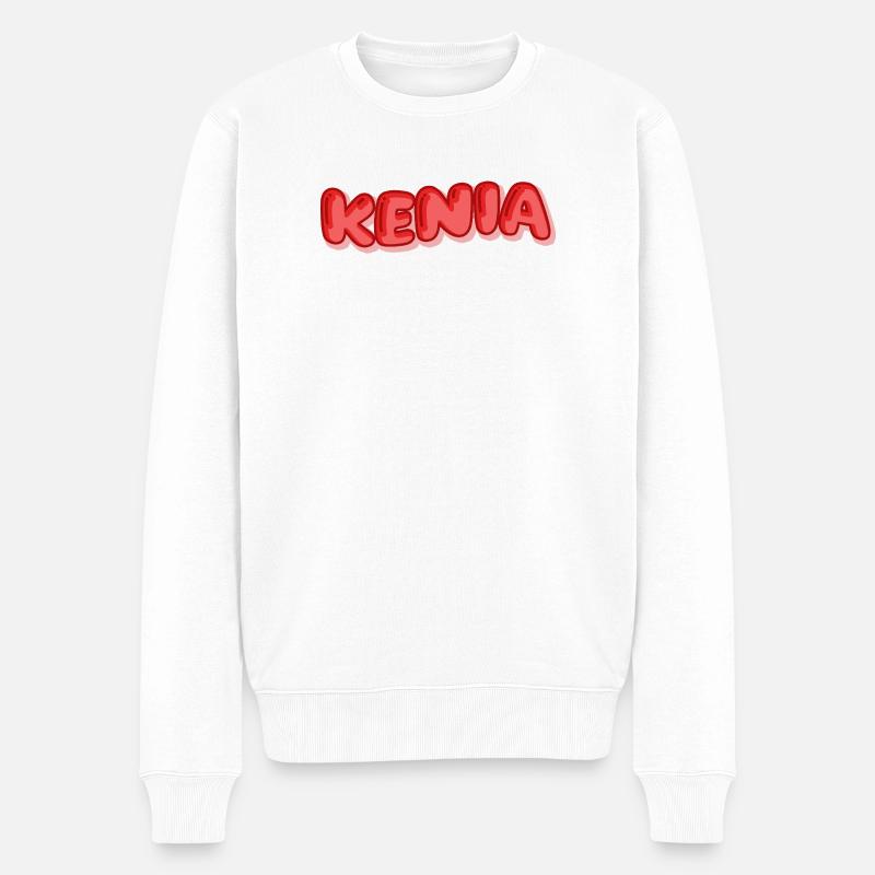 Kenia - Männer Premium Bio Pullover - Weiß