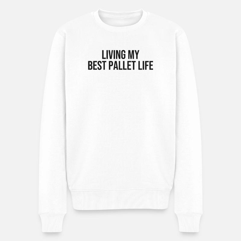 warehouse humor - Männer Premium Bio Pullover - Weiß