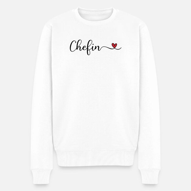 Chefin - Männer Premium Bio Pullover - Weiß