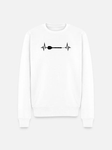 kølig frekvens hjertebank puls logo tekst spiller der - Økologisk premium-sweatshirt til mænd - hvid