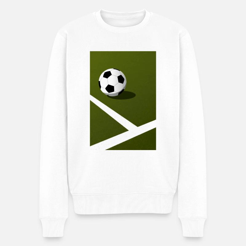 Feld- und Fußballplakat - Männer Premium Bio Pullover - Weiß