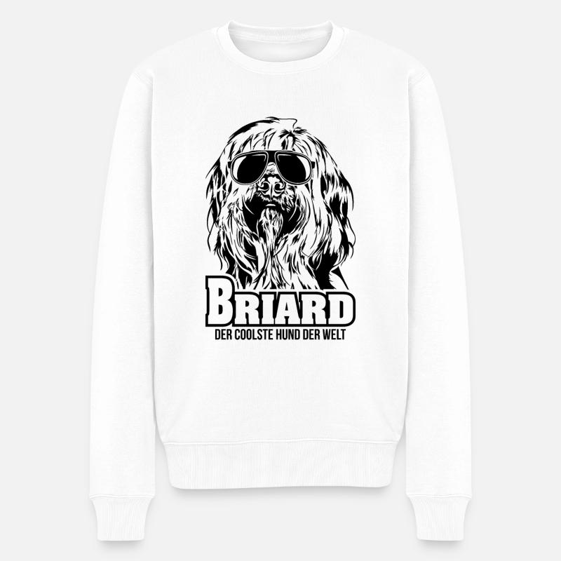 BRIARD coolster Hund Hundespruch Wilsigns Hunde - Männer Premium Bio Pullover - Weiß