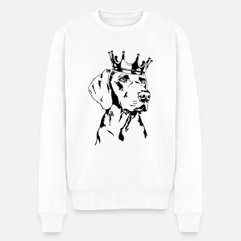 WEIMARANER Krone Chiens Wilsigns - Pull Premium bio Homme - blanc