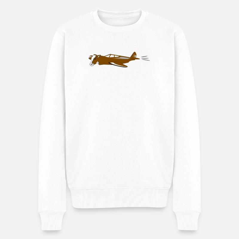 vache Air | vache volante - Pull Premium bio Homme - blanc