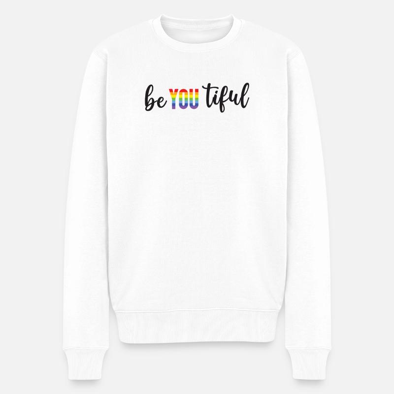 Pride Month LGBT - BeYOUTiful - Männer Premium Bio Pullover - Weiß