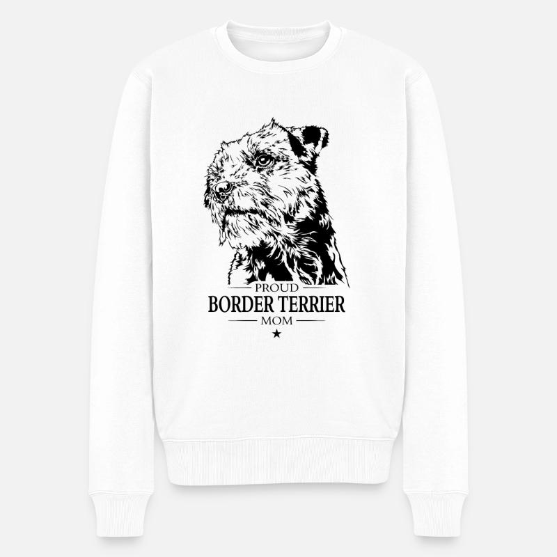 Border Terrier Mom Hunde Hund Wilsigns - Männer Premium Bio Pullover - Weiß