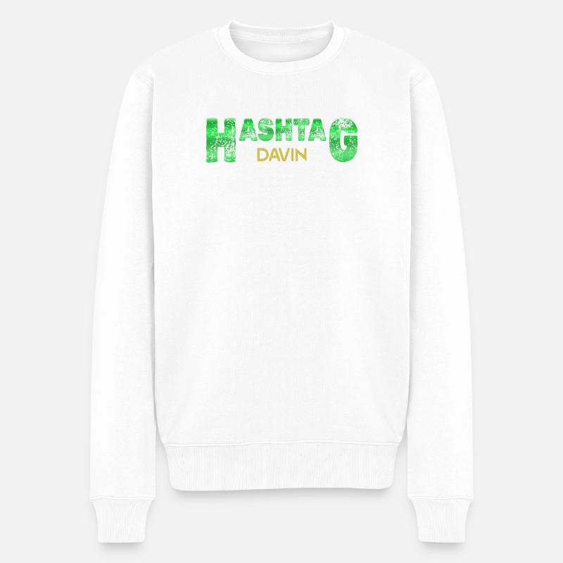 Davin Davin - Männer Premium Bio Pullover - Weiß