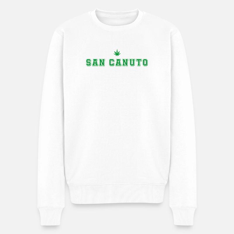 San Canuto Retro - Männer Premium Bio Pullover - Weiß