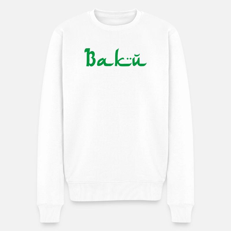 Baku Azerbaijan - Männer Premium Bio Pullover - Weiß