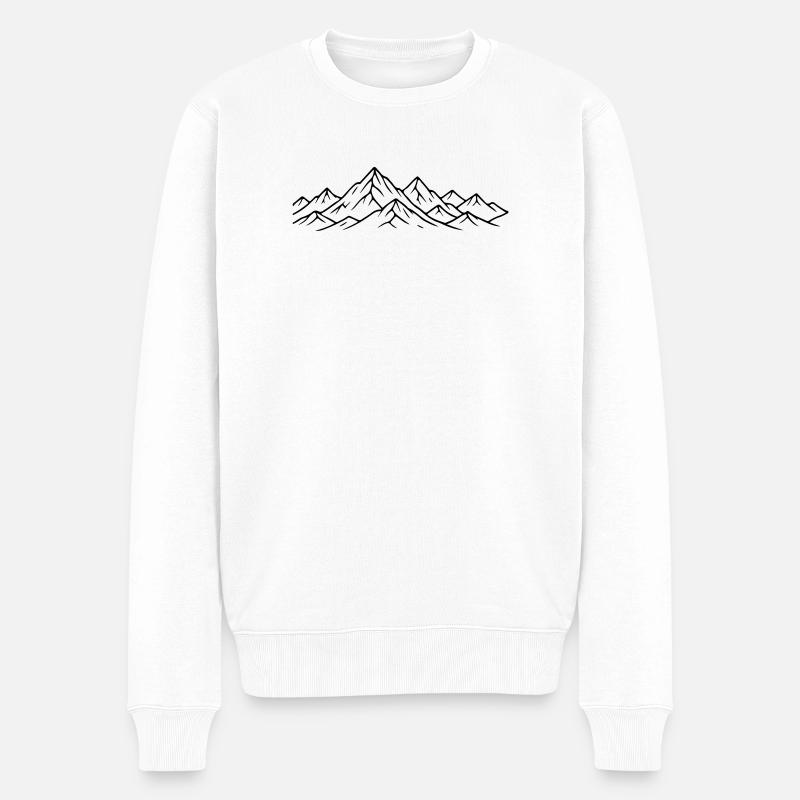 Berglandschaft Berge - Männer Premium Bio Pullover - Weiß