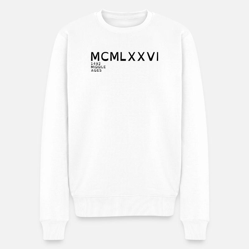 1976_LINE_noir - Pull Premium bio Homme - blanc