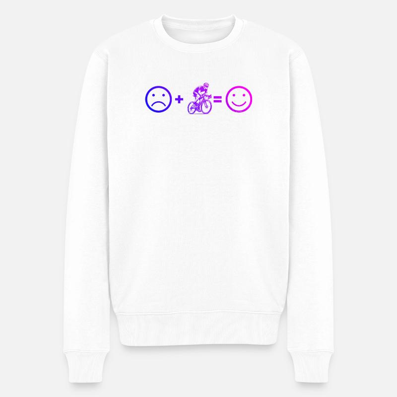 Klare Roadbike Botschaft - Männer Premium Bio Pullover - Weiß