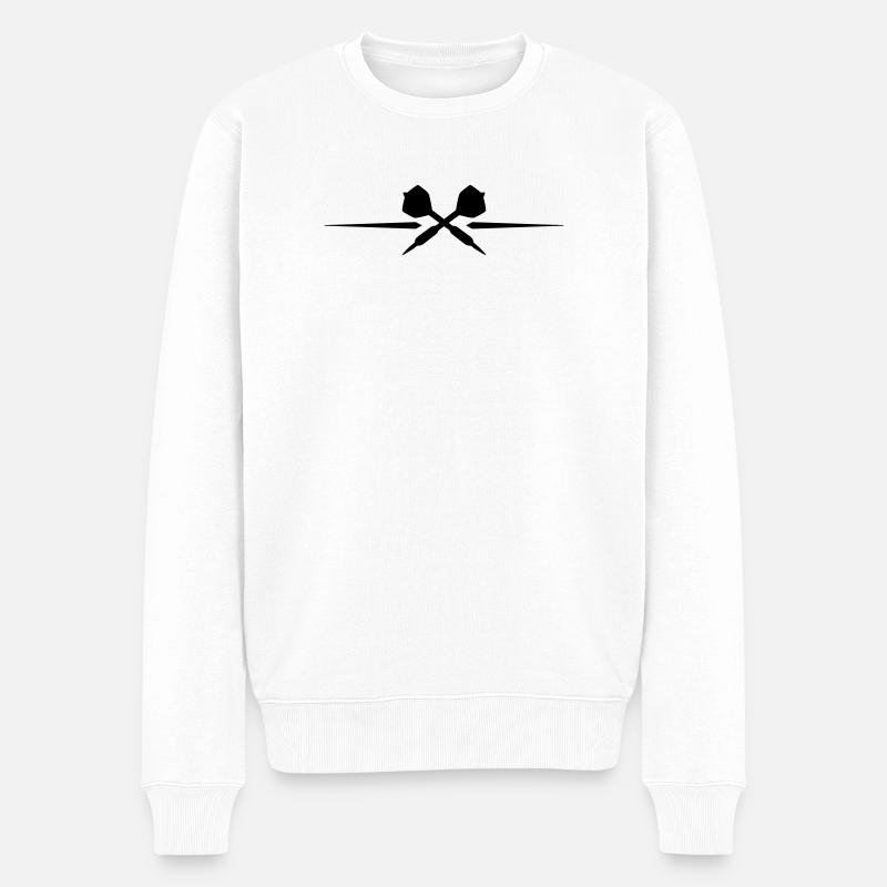 Dartpfeile Symbol - Männer Premium Bio Pullover - Weiß