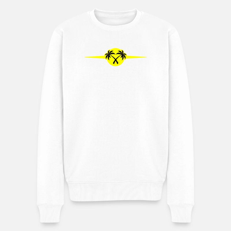 Icône de Palm Trees Beach - Pull Premium bio Homme - blanc