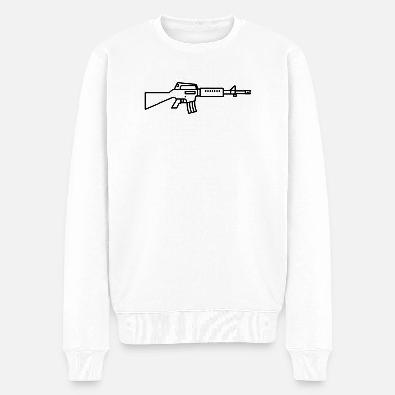 Waffe - Männer Premium Bio Pullover - Weiß