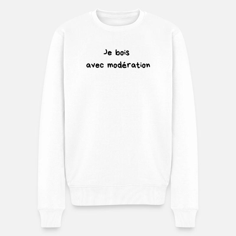 Ich trinke in Maßen - Männer Premium Bio Pullover - Weiß