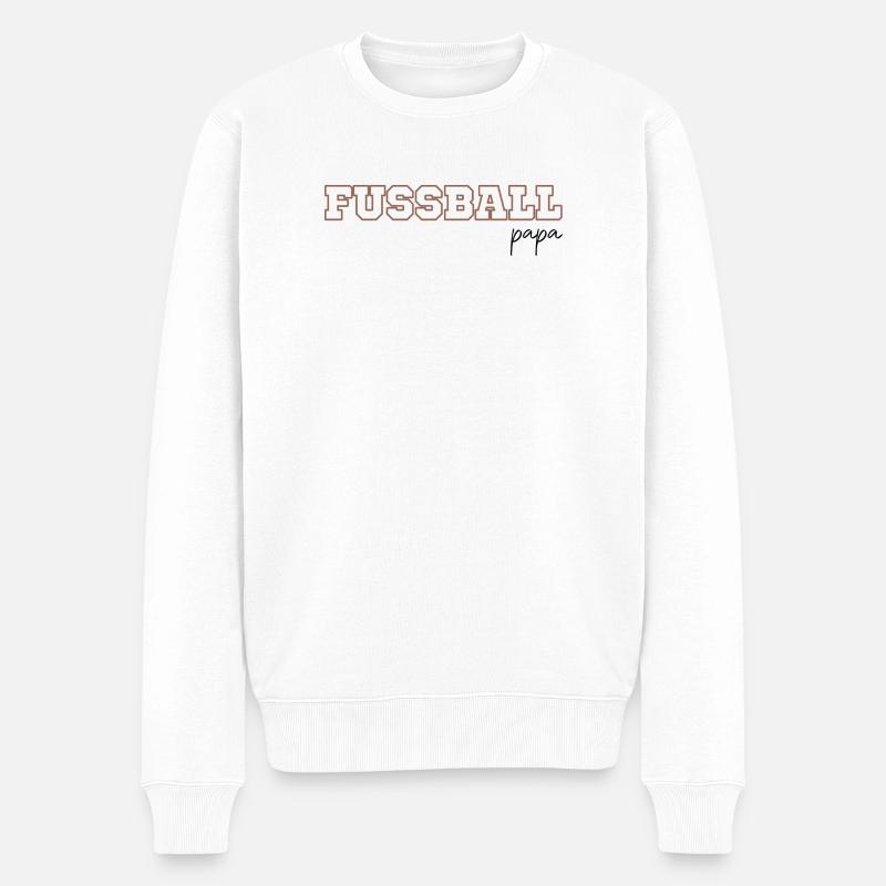 Fussball papa - Männer Premium Bio Pullover - Weiß