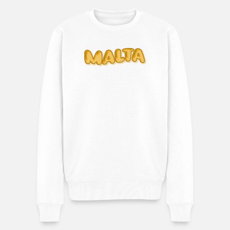 Comic Malta - Männer Premium Bio Pullover - Weiß