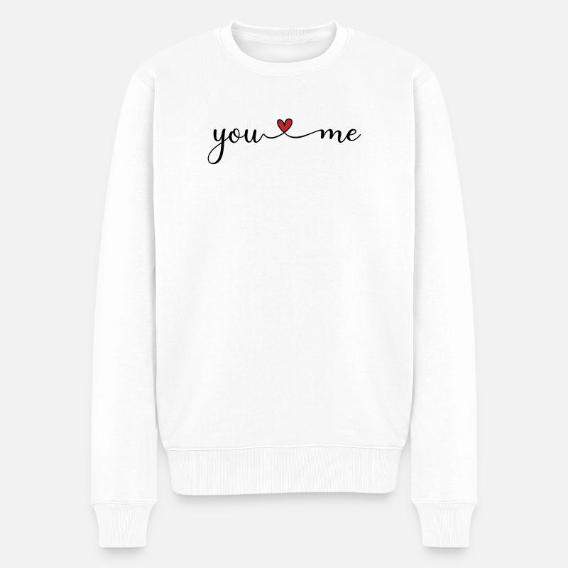 Du und ich - Männer Premium Bio Pullover - Weiß