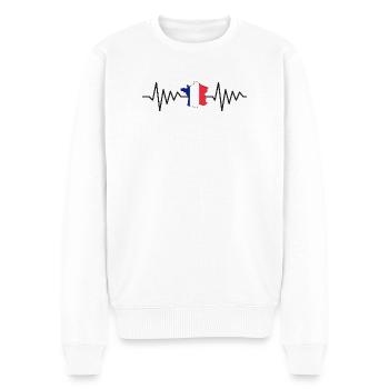 Pulsation Tricolore France - Flag France - Men's Premium Organic Jumper - white - Front - Thijin (182cm)