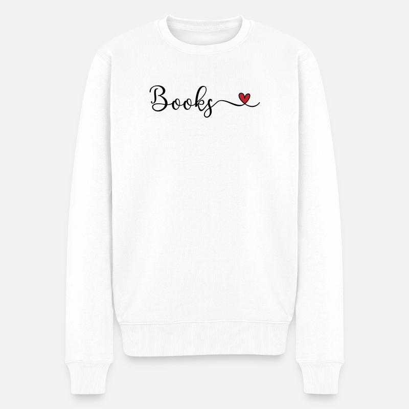 Bücher - Männer Premium Bio Pullover - Weiß